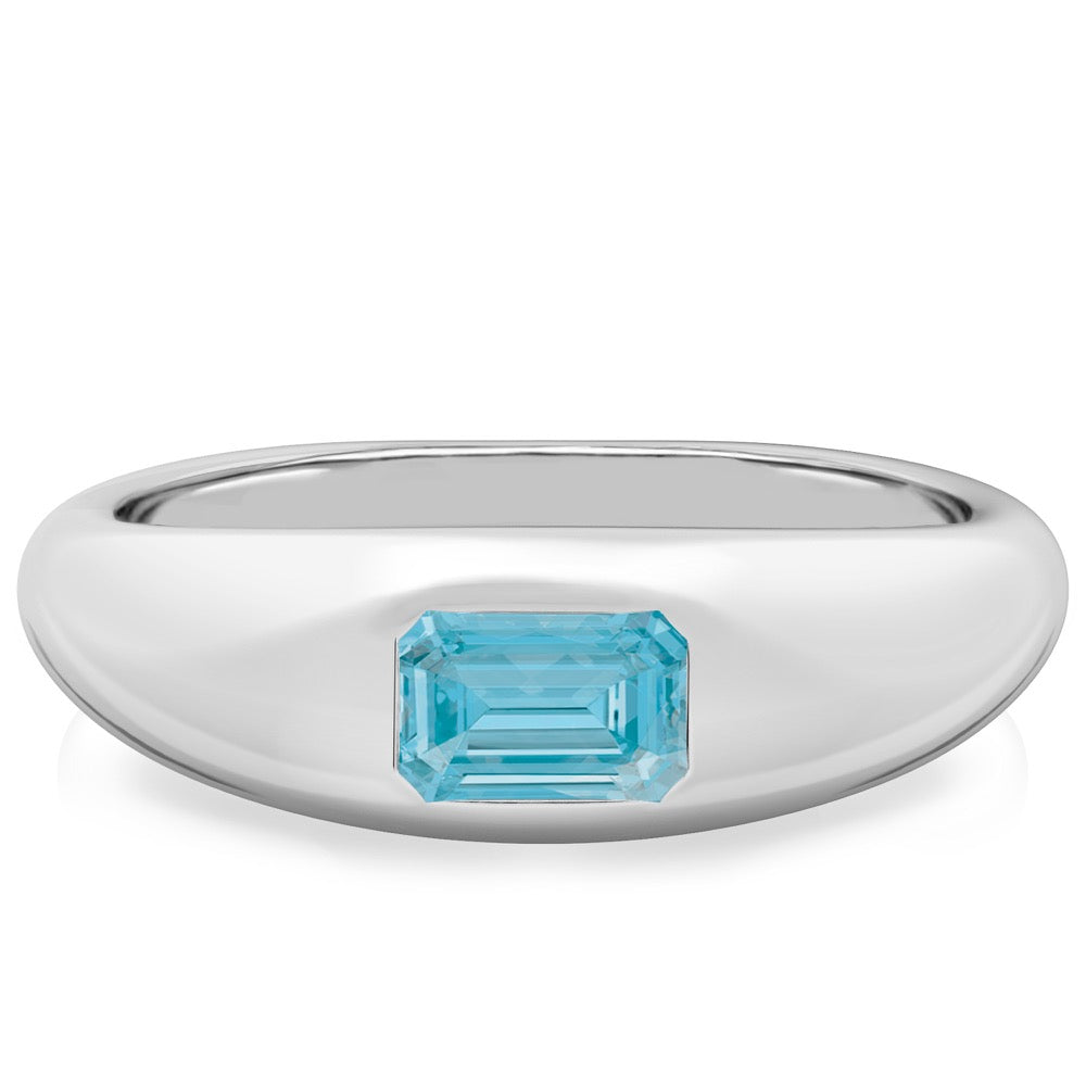 Aqua Blue Spinel Dome Ring