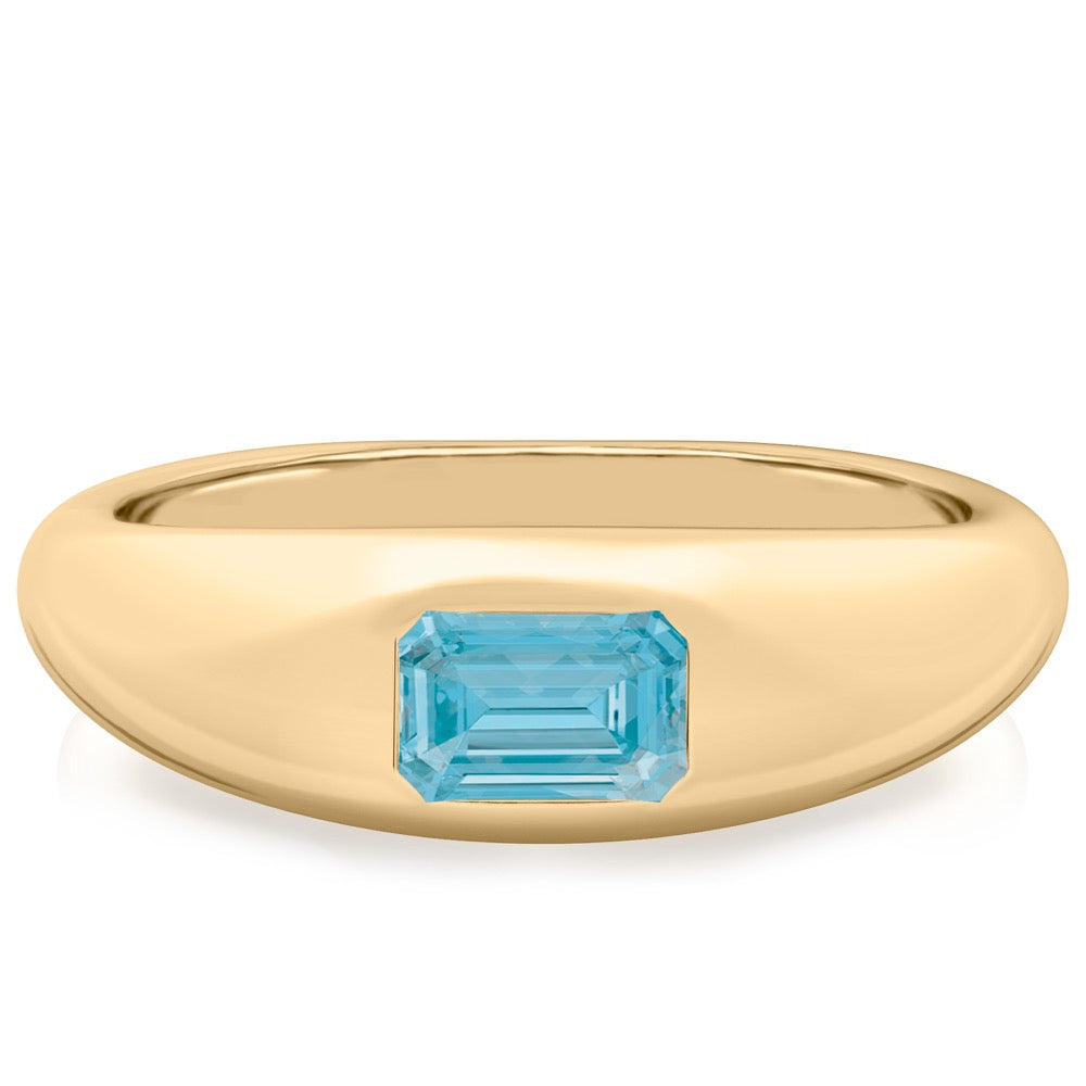 Aqua Blue Spinel Dome Ring