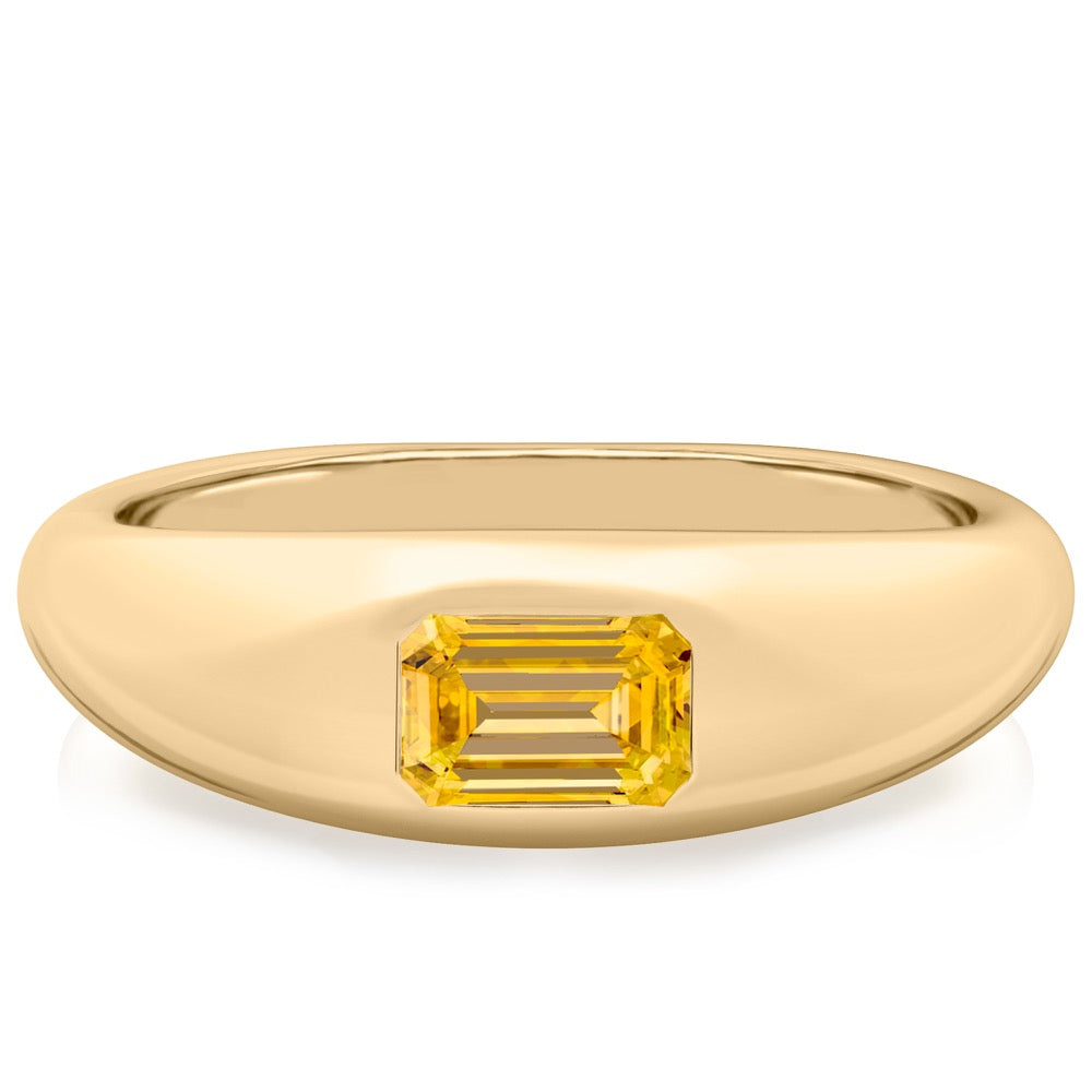 Yellow Sapphire Dome Ring