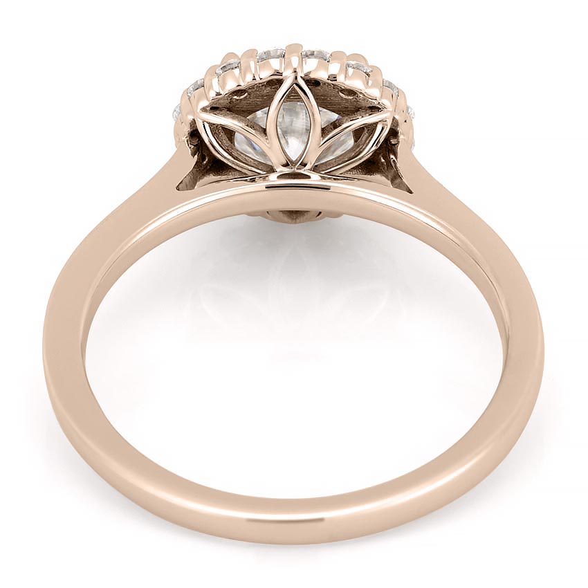 Aspen Leaf Halo Engagement Ring