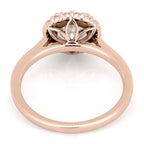 Aspen Leaf Halo Engagement Ring