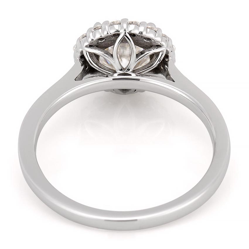 Aspen Leaf Halo Engagement Ring