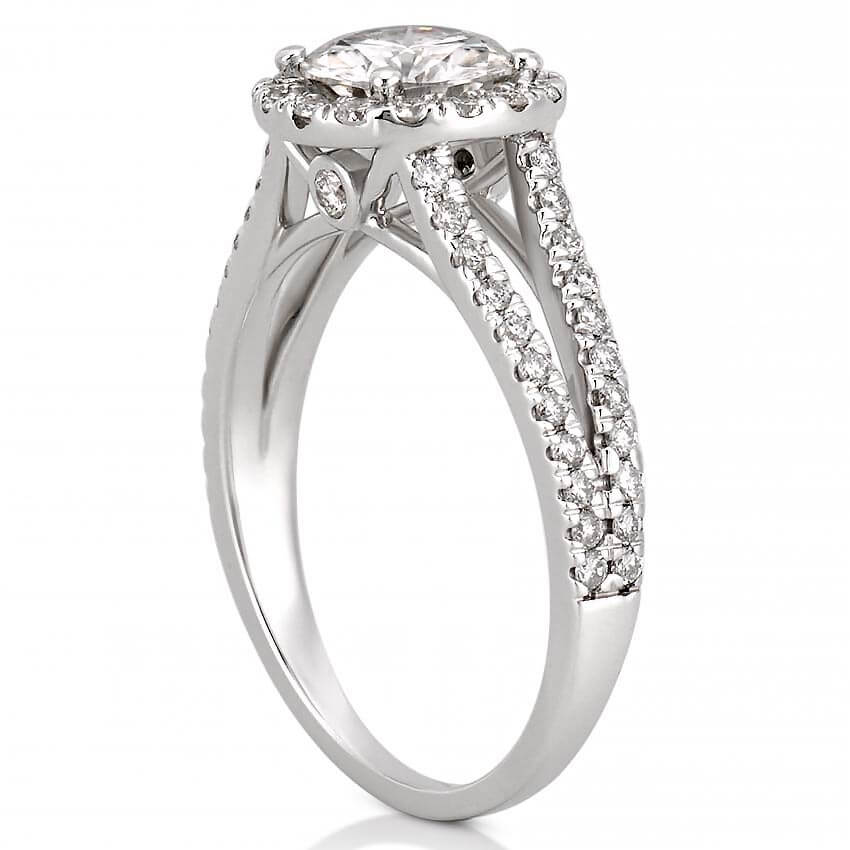 Abila Split Shank Halo Engagement Ring