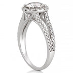 Abila Split Shank Halo Engagement Ring