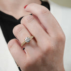 Katherine Engraved Engagement Ring with Diamonds
