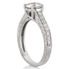 Katherine Engraved Engagement Ring with Diamonds