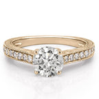Katherine Engraved Engagement Ring with Diamonds