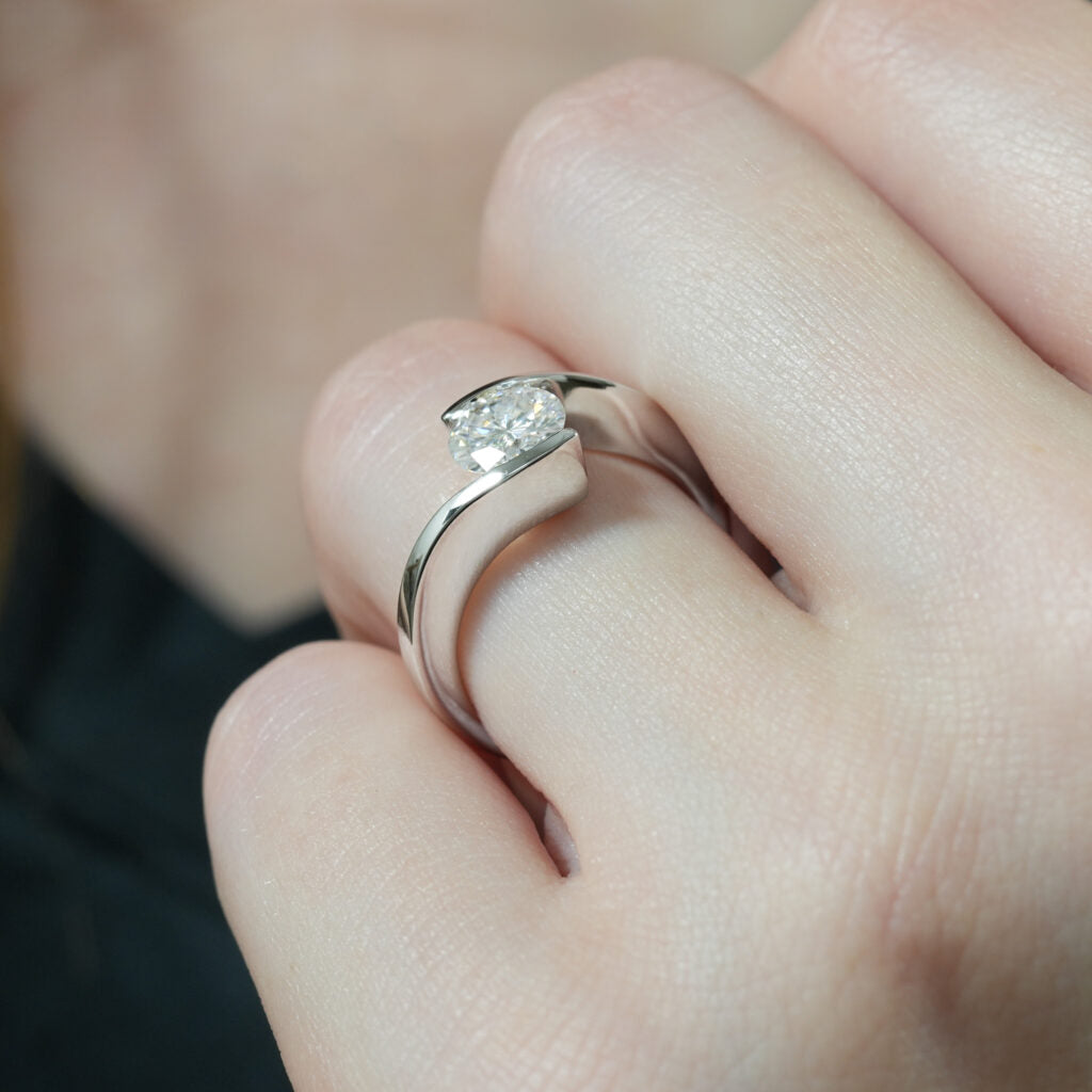 Floating Ring Floating Diamond Engagement Ring