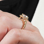 Victoria Floral Ring with Pave Side Stones
