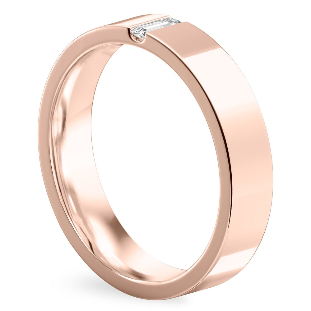 Jasper Flush Baguette Diamond Wedding Band