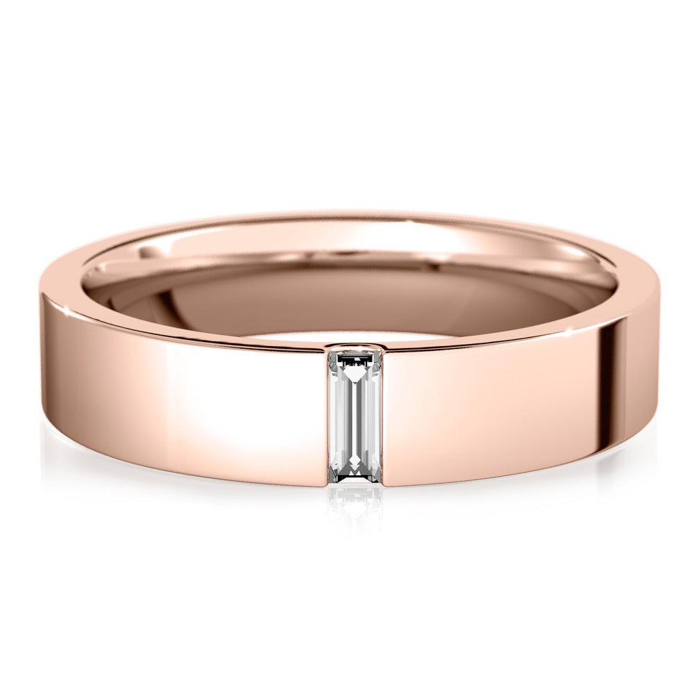 Jasper Flush Baguette Diamond Wedding Band
