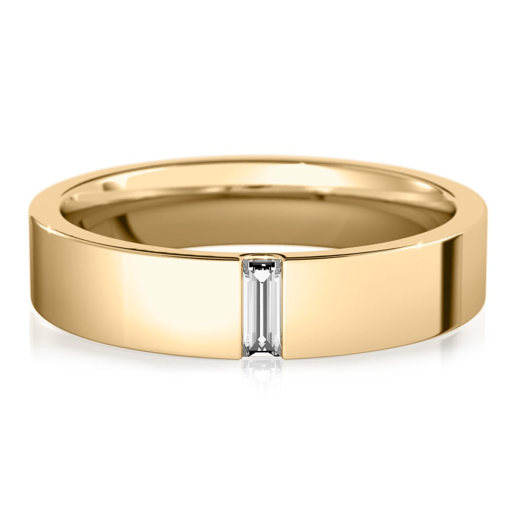 Jasper Flush Baguette Diamond Wedding Band