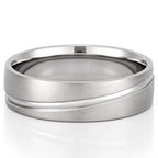Edison Grooved Wedding Band with Inlay