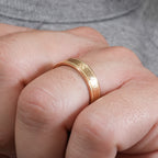 Simba Hammered Milgrain Wedding Band