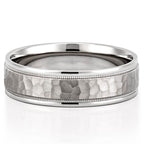 Simba Hammered Milgrain Wedding Band