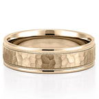 Simba Hammered Milgrain Wedding Band