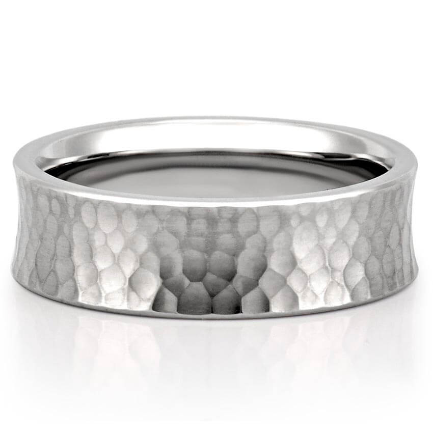 David Hammered Wedding Band
