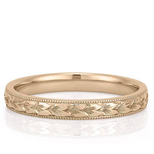 Adelaide Band Hand Engraved Wedding Band