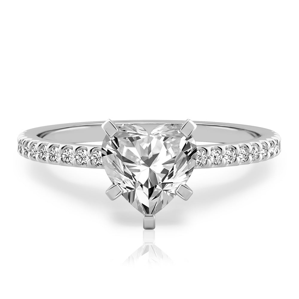 Diana Dainty Engagement Ring with Diamond Band