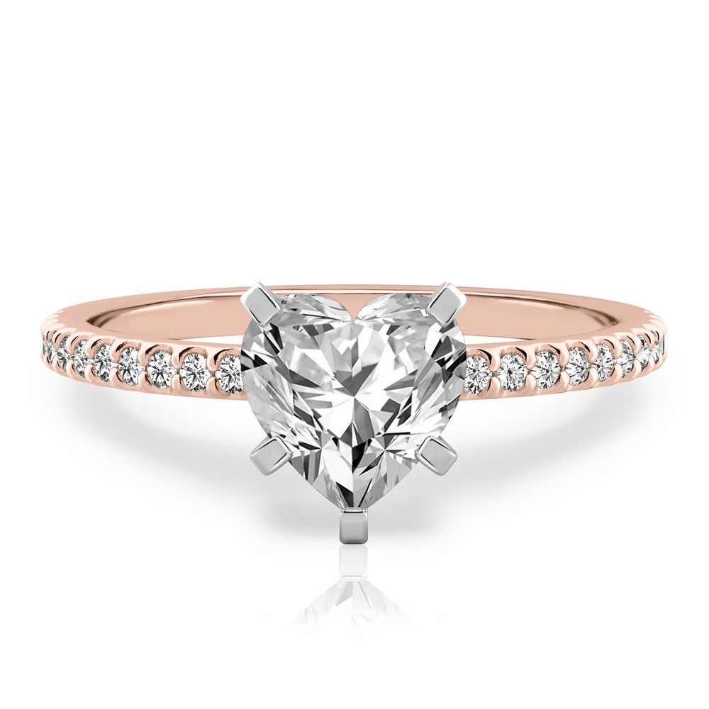 Diana Dainty Engagement Ring with Diamond Band