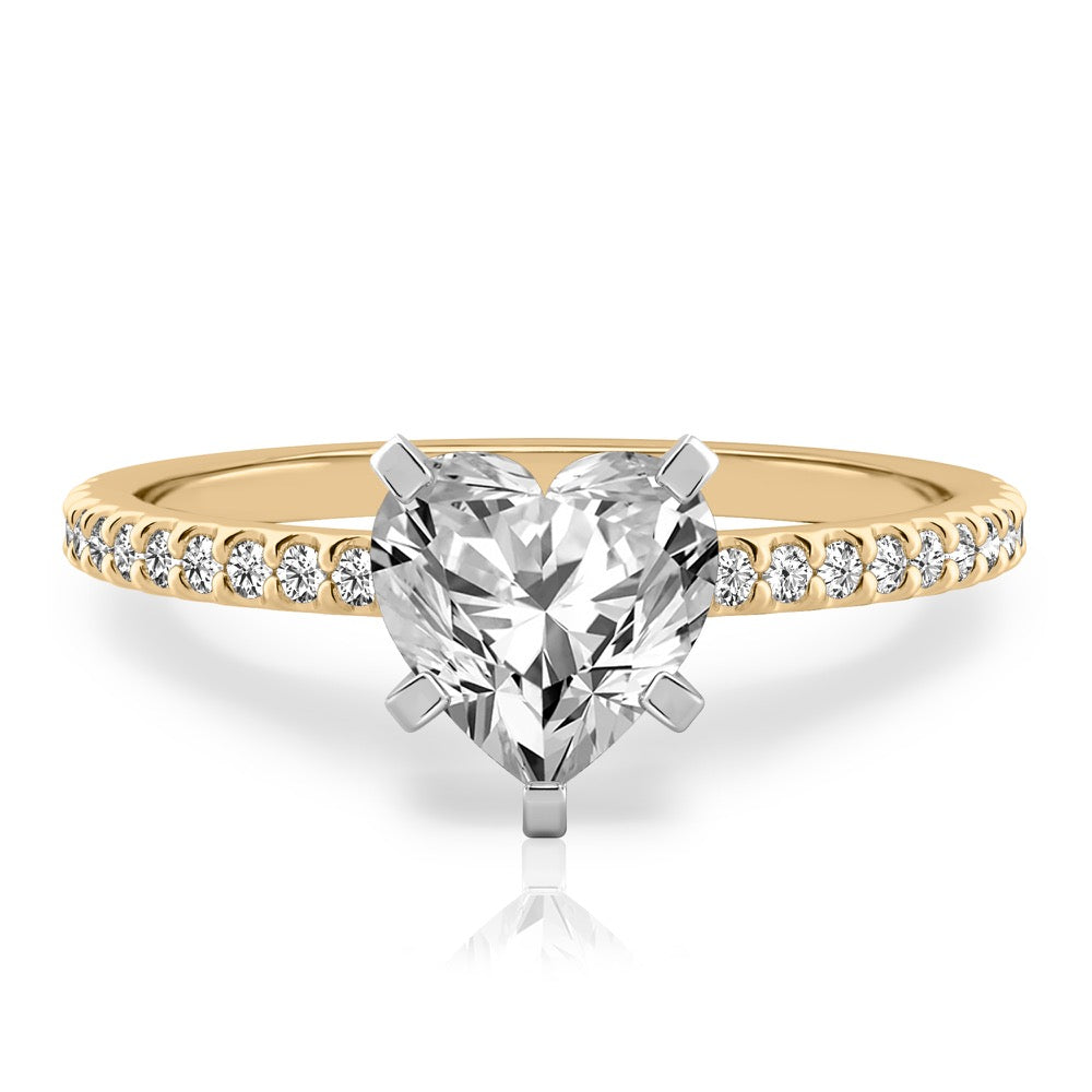 Diana Dainty Engagement Ring with Diamond Band