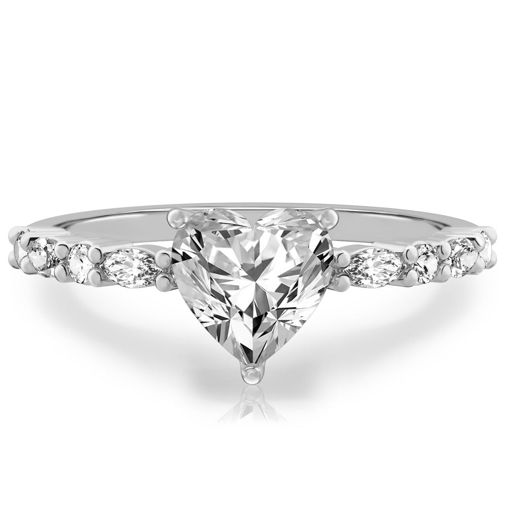 Lynn Marquise and Round Diamond Ring