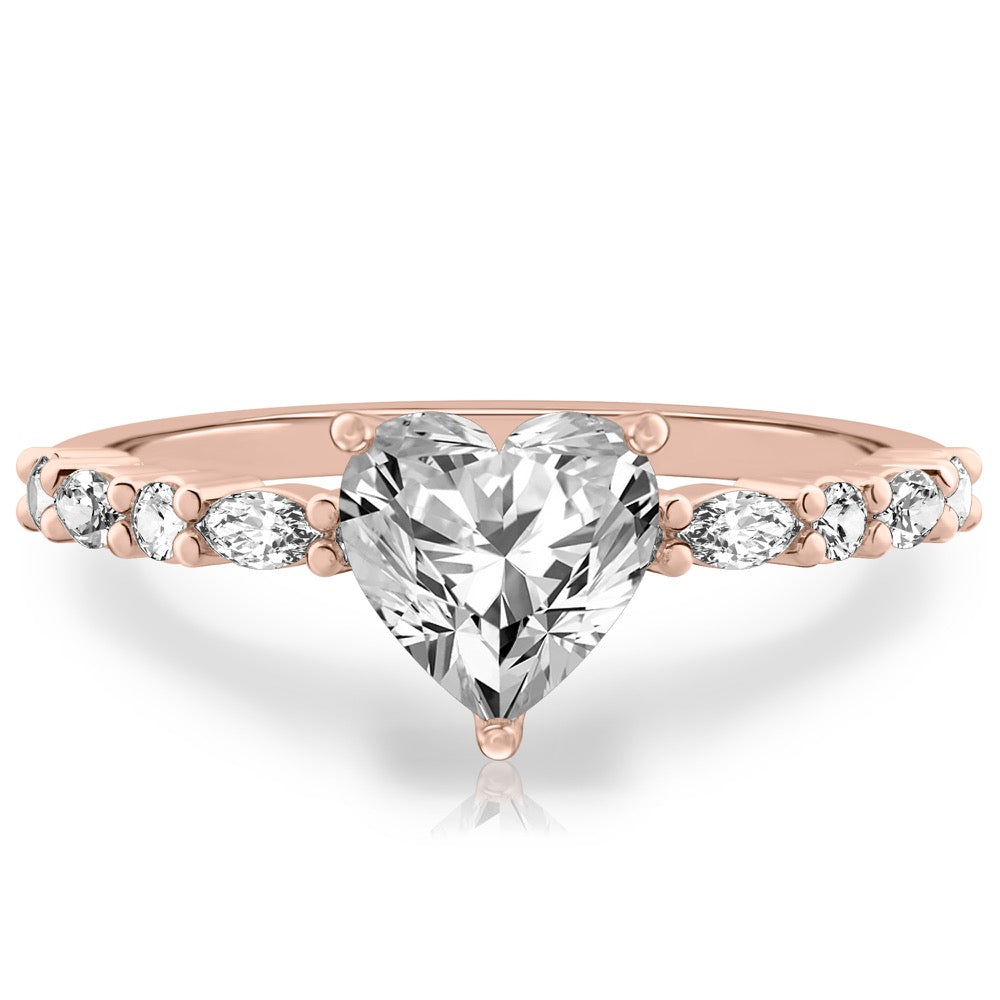 Lynn Marquise and Round Diamond Ring