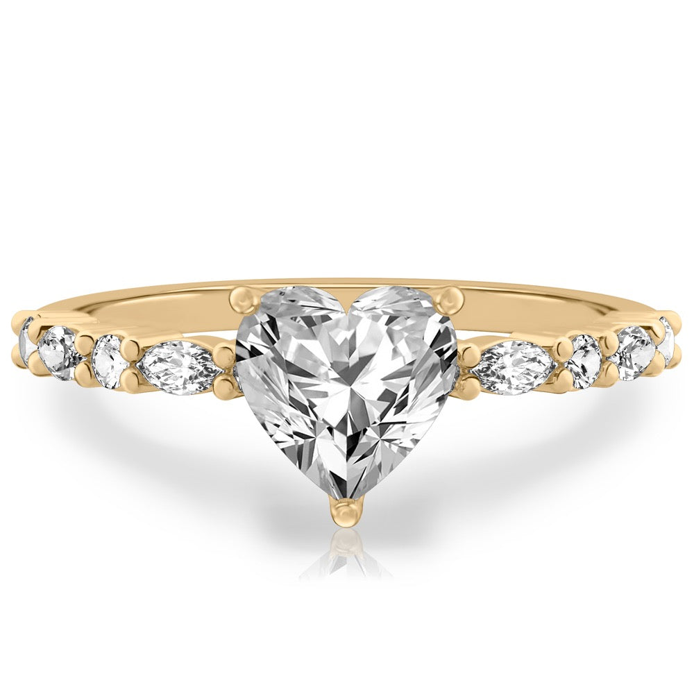 Lynn Marquise and Round Diamond Ring