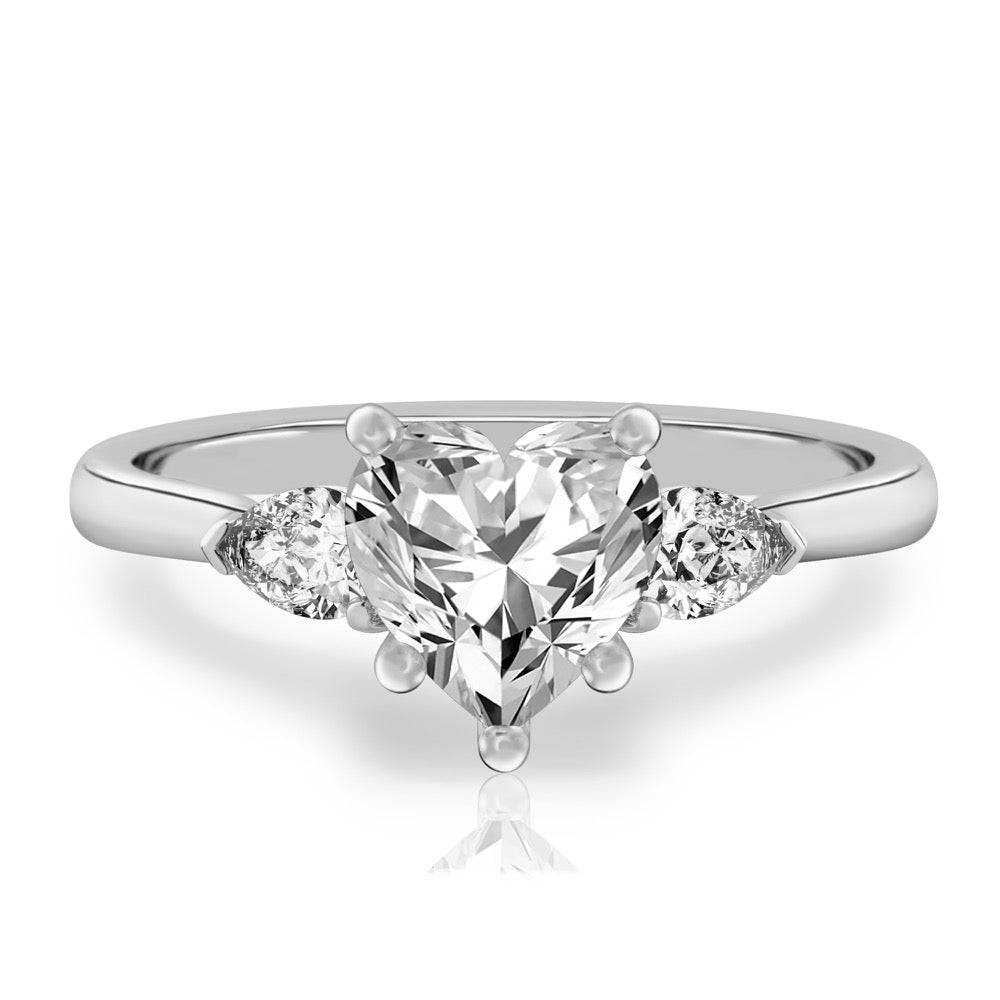 Maya Pear Side Stone Engagement Ring