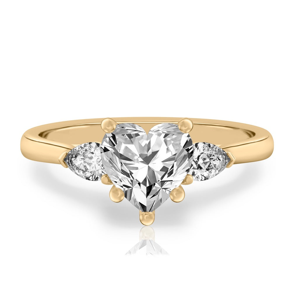 Maya Pear Side Stone Engagement Ring