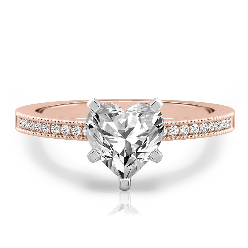 Lalana Petite Milgrain Engagement Ring