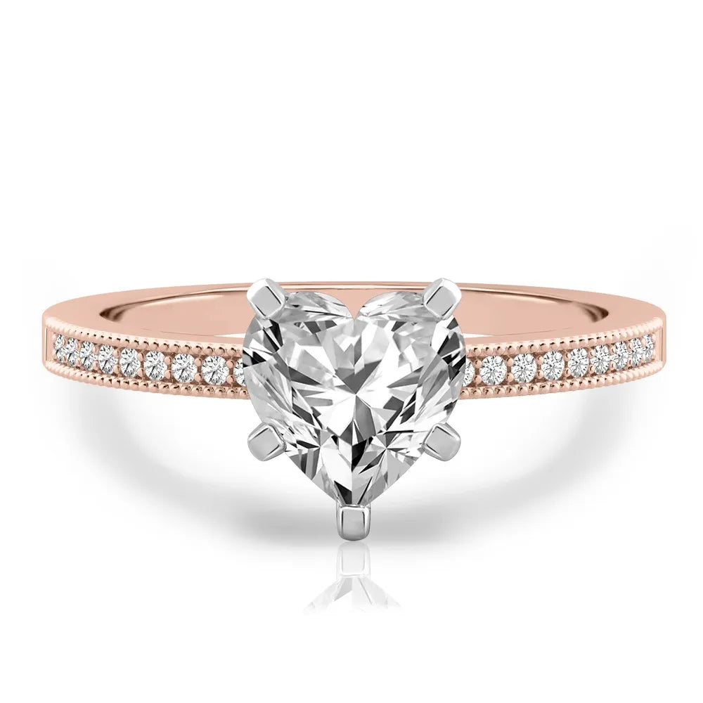 Lalana Petite Milgrain Engagement Ring