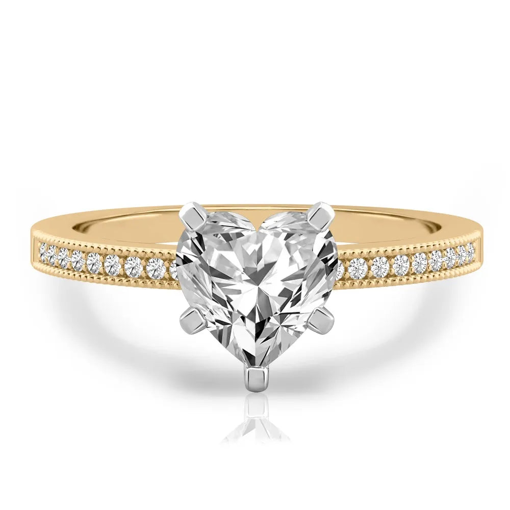 Lalana Petite Milgrain Engagement Ring