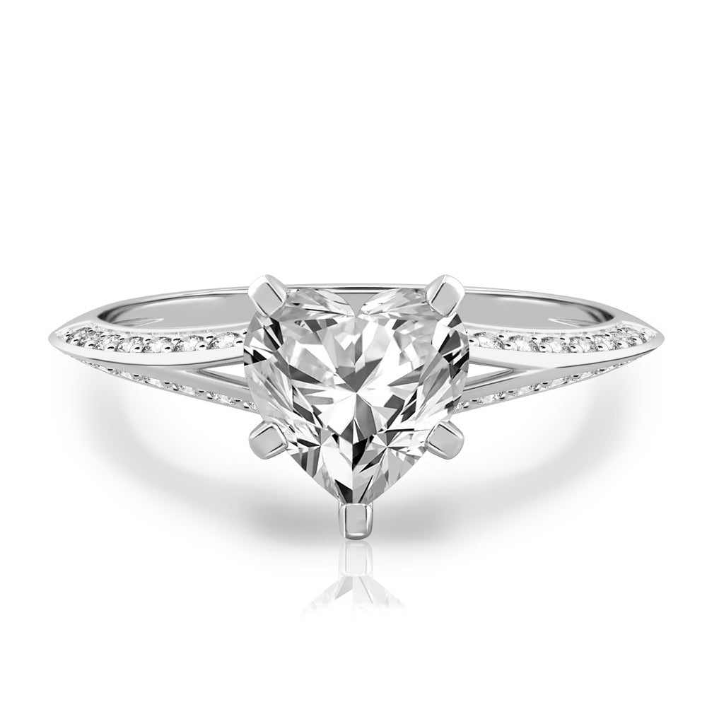 Charu Split Shank Knife Edge Pave Diamond Ring