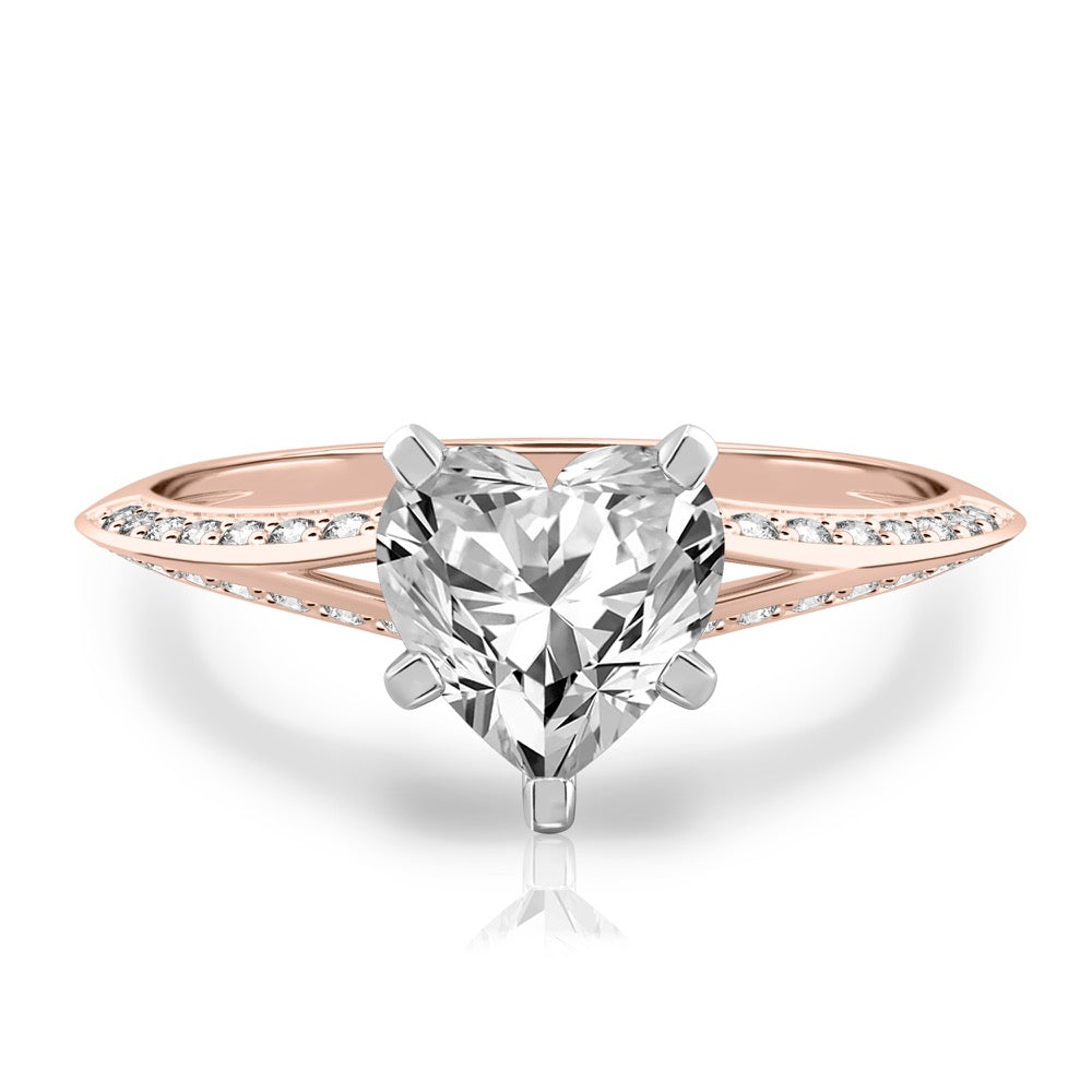 Charu Split Shank Knife Edge Pave Diamond Ring