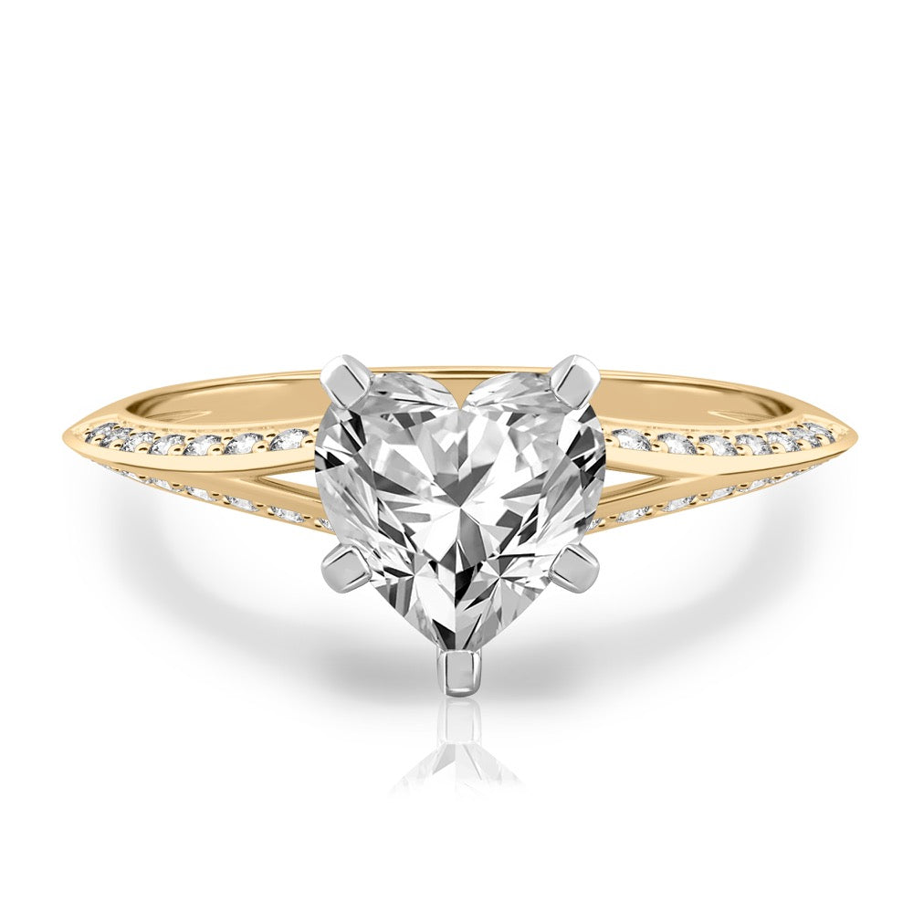 Charu Split Shank Knife Edge Pave Diamond Ring