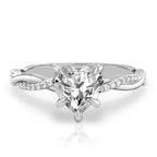 Twist Ring Engagement Ring with Pavé Twist Band