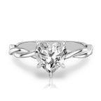 Kyra Twisted Engagement Ring with Hidden Halo