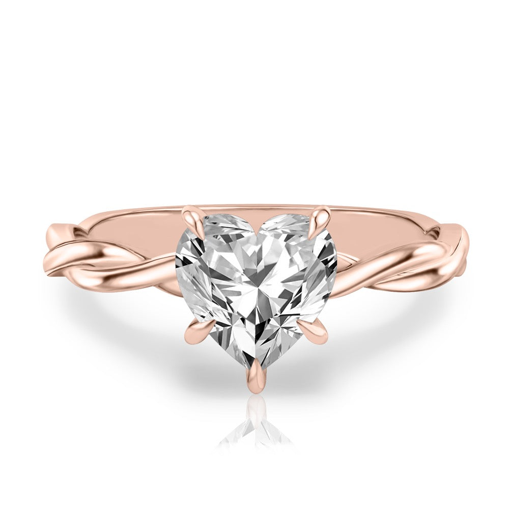 Kyra Twisted Engagement Ring with Hidden Halo