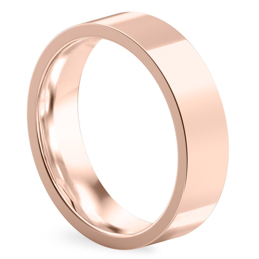 Echo Band Flat Band with High Polish Finish