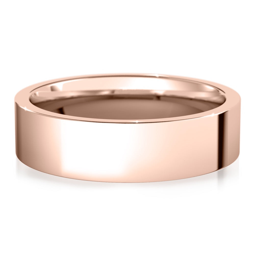 Echo Band Flat Band with High Polish Finish