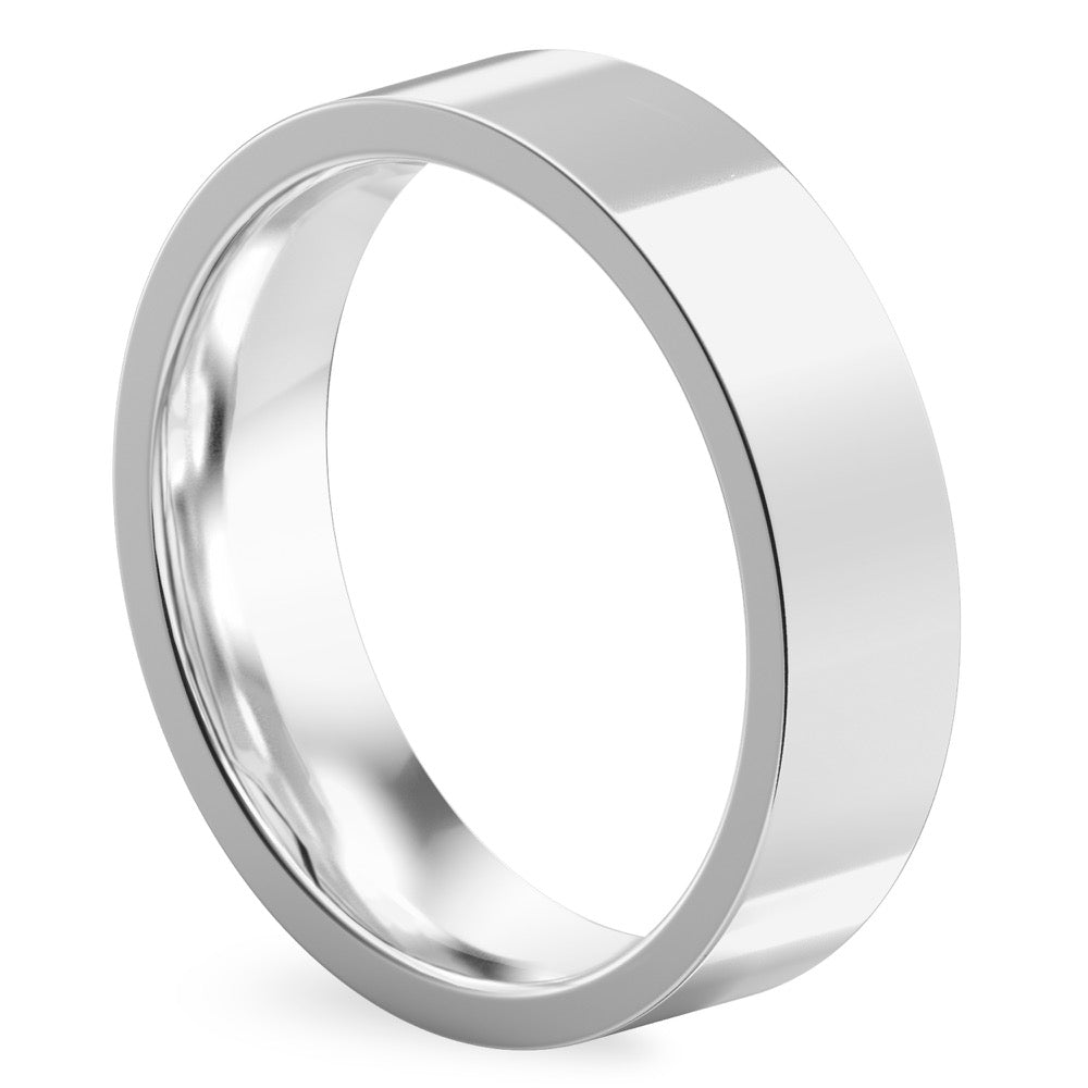 Echo Band Flat Band with High Polish Finish