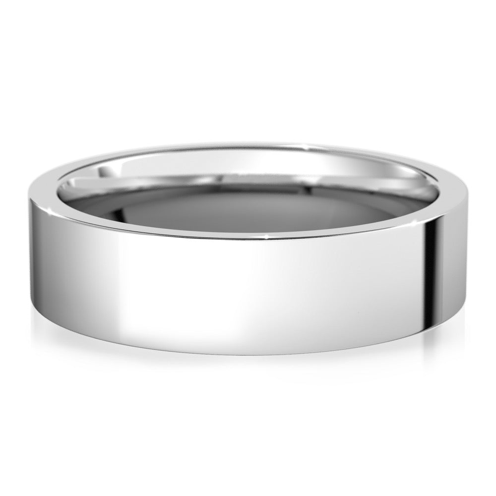 Echo Band Flat Band with High Polish Finish