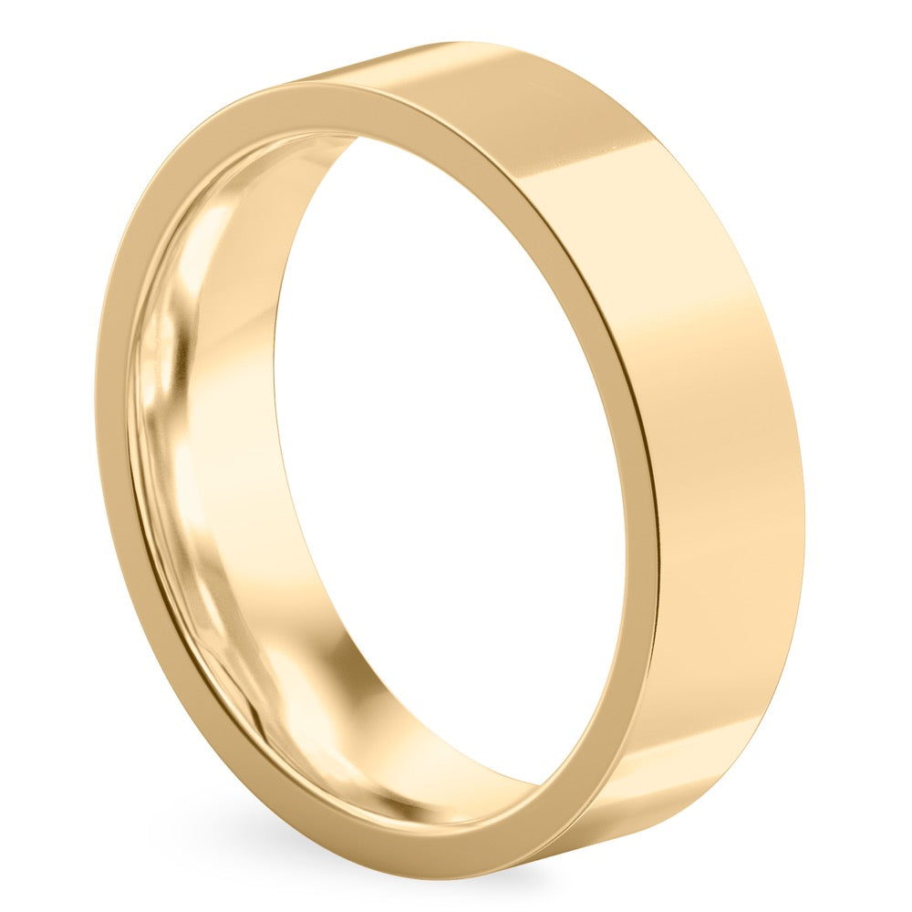 Echo Band Flat Band with High Polish Finish