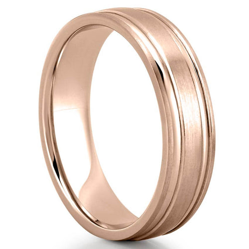 Beck Matte Wedding Band Featuring Two Inlays