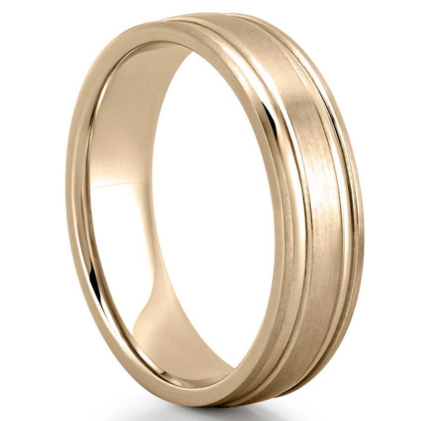 Beck Matte Wedding Band Featuring Two Inlays