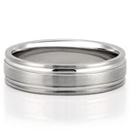 Beck Matte Wedding Band Featuring Two Inlays