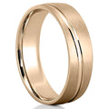 Edison Grooved Wedding Band with Inlay
