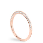 Charu Band Knife Edge Wedding Band with Diamonds