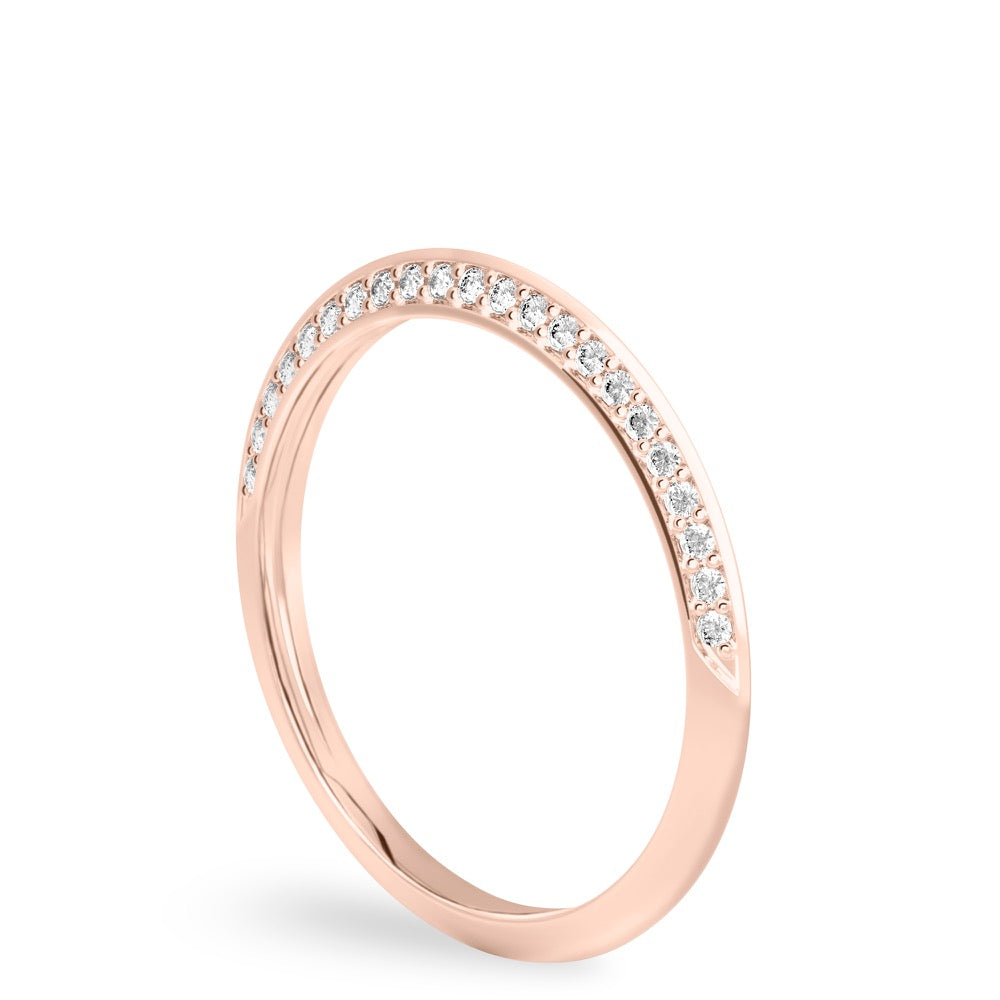 Charu Band Knife Edge Wedding Band with Diamonds